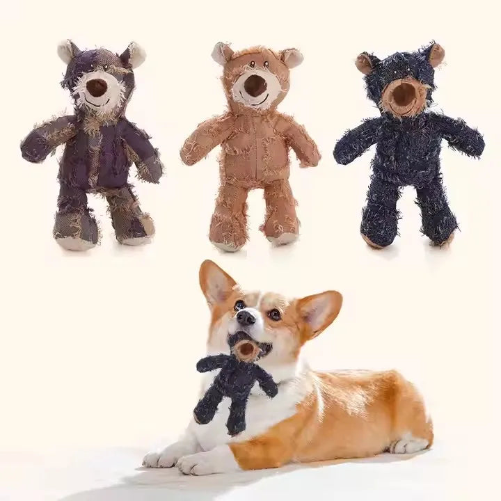 New Custom Plush Toy  Durable  Squeaky Dog Chew Toys for Small Medium Breeds Stuffed  Animal Dog Chew Toys
