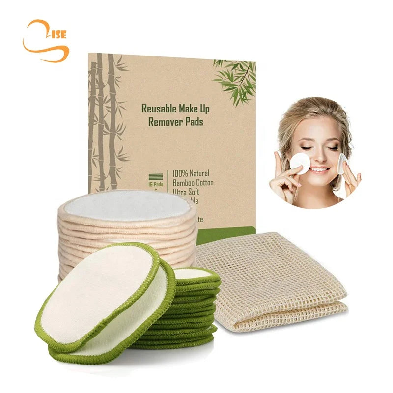 8cm Eco Friendly Reusable Bamboo Makeup Remover Pads Chemical Free Soft Cotton Pad for Facial Cosmetics
