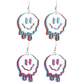 Funny Cartoon Resin Dangle Earrings Bright Mirror Drop Earrings Smiling Face Jellyfish Acrylic Blue Pink Earrings