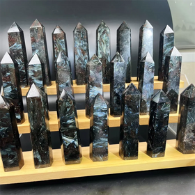 New Product Natural Crystal Stone Colorful Tower Astrophyllite Point Wand for Healing