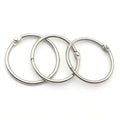 Shuokecrafts 60mm Inner Diameter Silver Nickel-Free Metal Binder Rings Loose Leaf Hinged Design for Office Binding