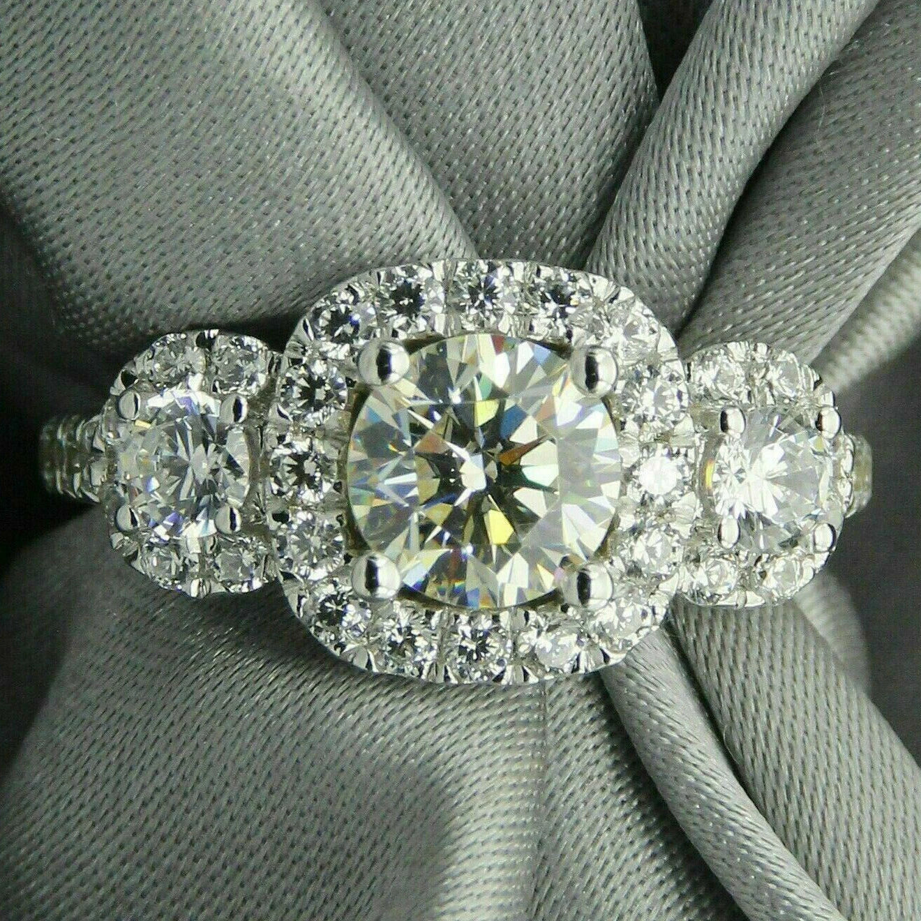CAOSHI Women's Hot Sale Luxury Wedding Round Crystal Geometry Cubic Zirconia Band Rings for Silver Plated CZ Jewelry Rings Women