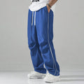 RNSHANGER Summer Men'S Sports Casual Pants Elastic Waist Drawstring Striped Workout Straight Leg Pants Trousers with Pockets