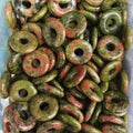 HZ HZ Natural Gemstone Unakite Round Donut Shape Pendants Necklace Materials Classic Jewelry Party Gift