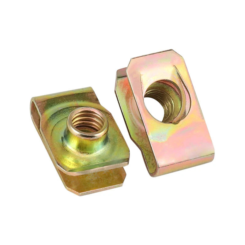 China Factory High Quality M3 M4 M6 M8 Carbon Steel Yellow Zinc Galvanized Spring U Clip Nut