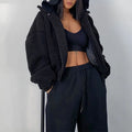 2025 Women Clothes Long Sleeve Full Zip Hoodie Wholesale Trendy Custom Embroidery Teddy Coat Jacket Women