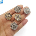 New Glitter Silver Crystal Shirt Accessories Rhinestone Metal Clip on Button Covers for Women Men Sleeve Suit Cufflinks Decor