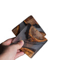 Insulation coaster Personalized Rectangular Large Multi Functional Resin Wooden Board coaster with Epoxy Resin