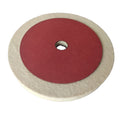 180mm Diameter Fine Grit High Hardness Abrasive Wool Felt Wheel with Red Vulcanized Fiber Back for Glass and Marble Polishing
