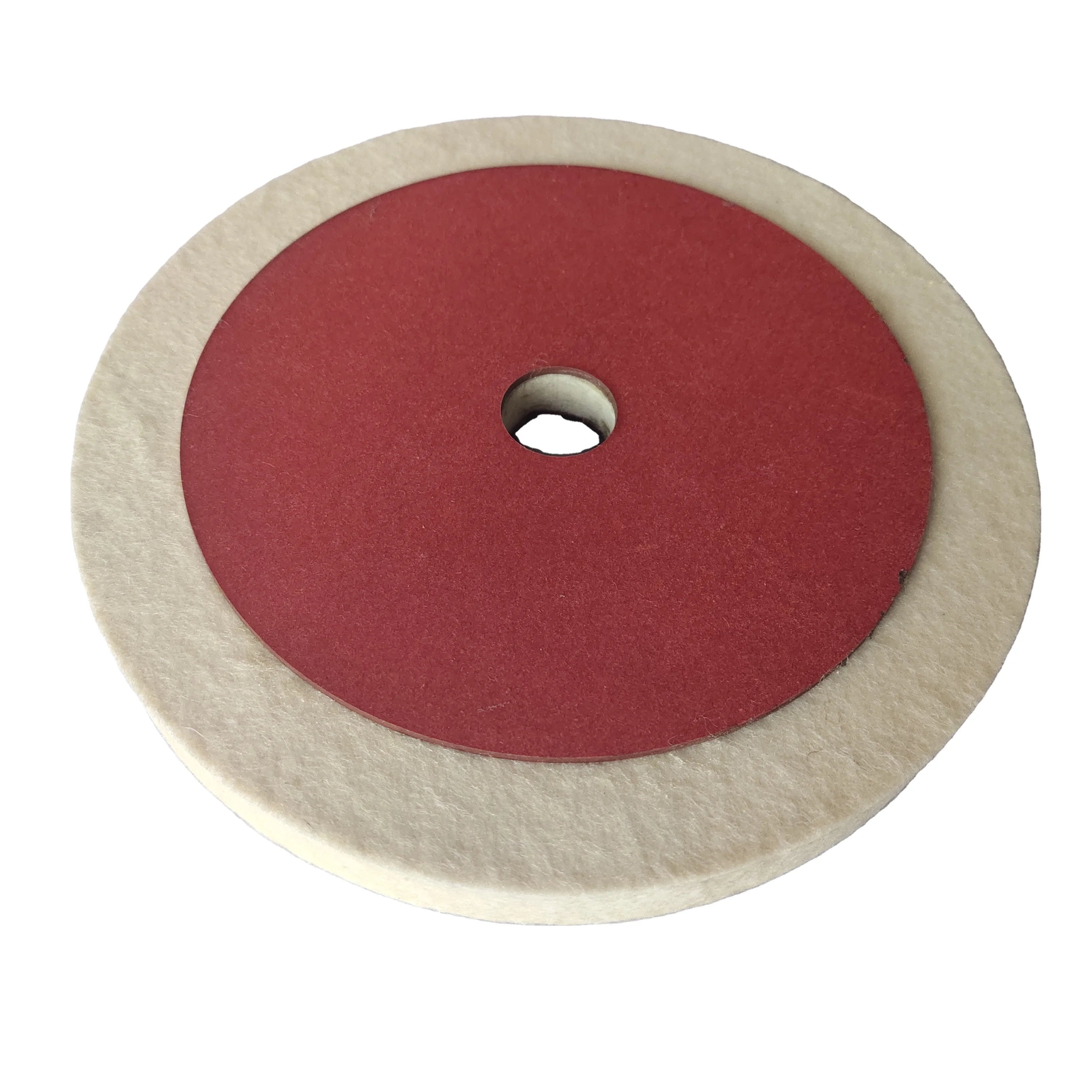 180mm Diameter Fine Grit High Hardness Abrasive Wool Felt Wheel with Red Vulcanized Fiber Back for Glass and Marble Polishing