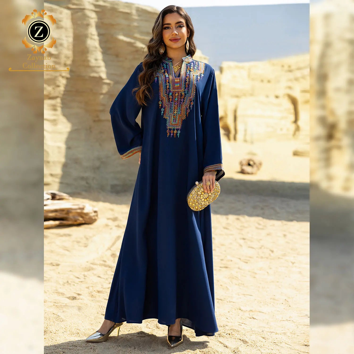 Zaynab Abaya Women Muslim Dress Robe Abaya Musulman Fashionable Printed New Model Dubai Black New Jalabiya