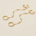 LOZRUNVE 925 Sterling Silver Diamond Chain Linked Connected Hoop Earring Ear Cuff