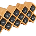 Bamboo Spice Rack Organizer 4-Tier Countertop Organiser Criss-Cross Kitchen Cabinet Free-Standing Countertop Storage Organizer
