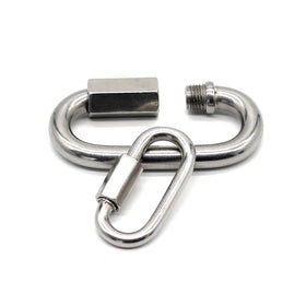 D-Shape Aluminum Alloy Quick Link Chain Natural Color Carabiner Connector Keychain Ring Buckle 6mm-10mm Diameter 175-2800lbs