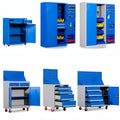 Workshop Tool Storage Cabinet Tools Hanging Locker with Pegboard Steel Drawers for Small Parts Metal Tool Cabinet