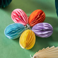 Wholesale Easter Paper Egg Baubles Paper Ball Honeycomb for Easter Party Decoration Paper Product Opp Bag Picture Wall Decor
