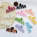 Hot Factory Wholesale 10cm Resin Women Wavy Hair Claw Fashion Candy Colors Girl Hair Accessories Deconation Ornament