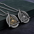 Never Lost Your Faith Illuminati All Seeing Eye Stainless Steel Freemason Masonic Pendant Necklace for Men Women