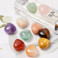 Crystal Hearts Chakra Stone Healing Natural Gemstone Carved Heart Shape Worry Stones for Energy Healing Reiki Home Decor