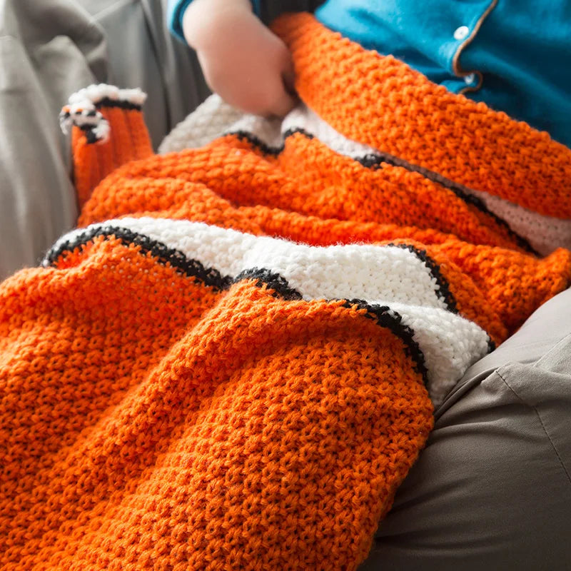 NMY Crochet Mermaid Tail Nemo Knitted Throw Blanket for Kids Children Sleeping Bag