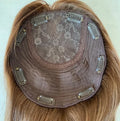 Mongolian Remy Human Hair Topper 8*8 Inches Natural Straight 16" Length 130% Density Silk Base Closure High Quality