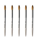 Yalixin Custom Logo Round Head Acrylic Nail Brush Luxury Kolinsky Hair Silver Metal Handle Crimped Ferrule for Acrylic Nails Art