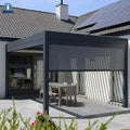 Zip Track Outdoor Roller Blind Motorised for Decks Porches  Backyards Gazebos Terrace Balconies
