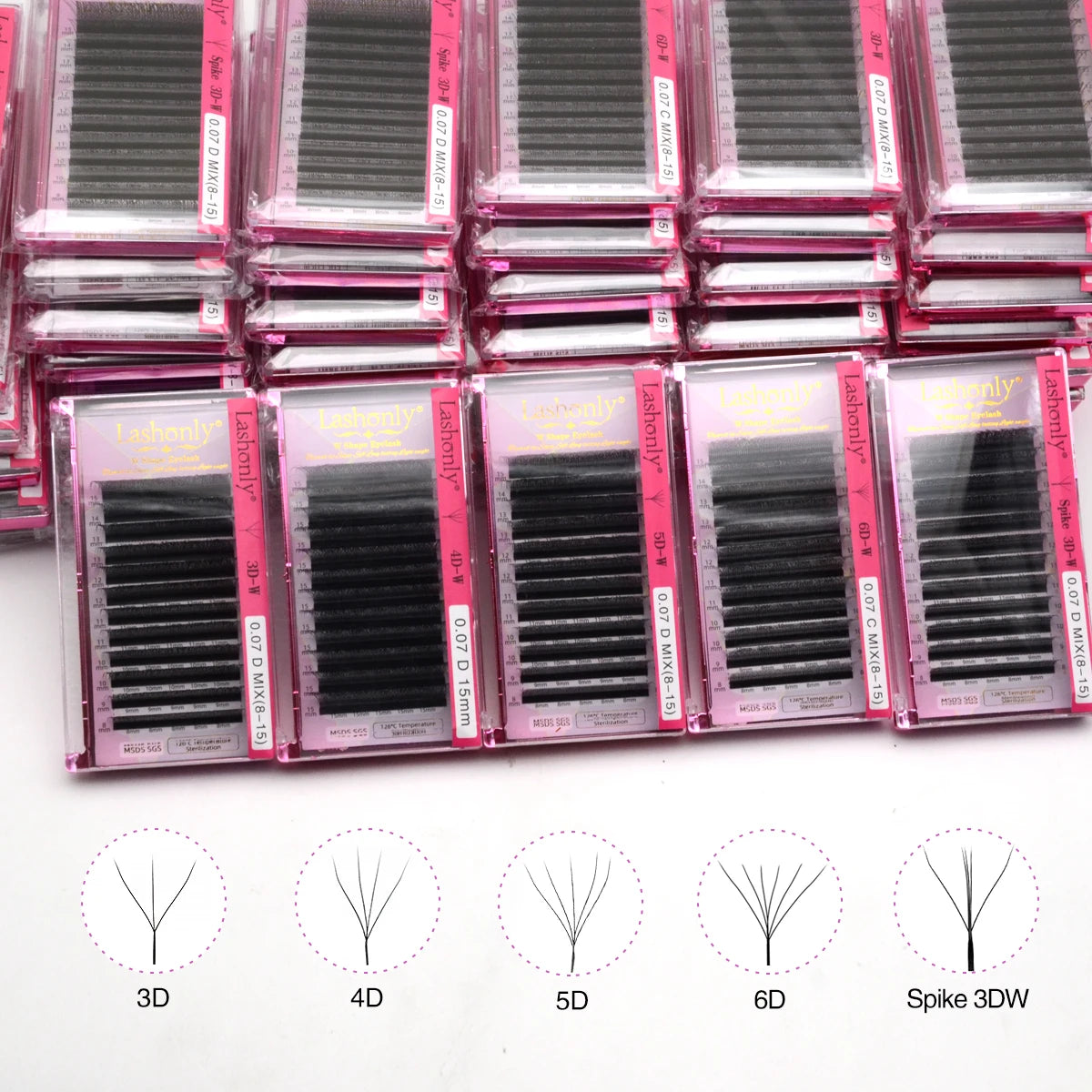 4D W Shaped Bloom Individual Eyelash Extensions 3D 5D 6D Premade Fans Natural Automatic Flowering W Lash Extensions Long Mix YY