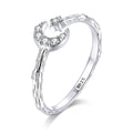 Factory Vintage 925 Sterling Silver Moon and Star Adjustable Finger Rings for Women Retro Stylish Fashion Jewelry SCR638