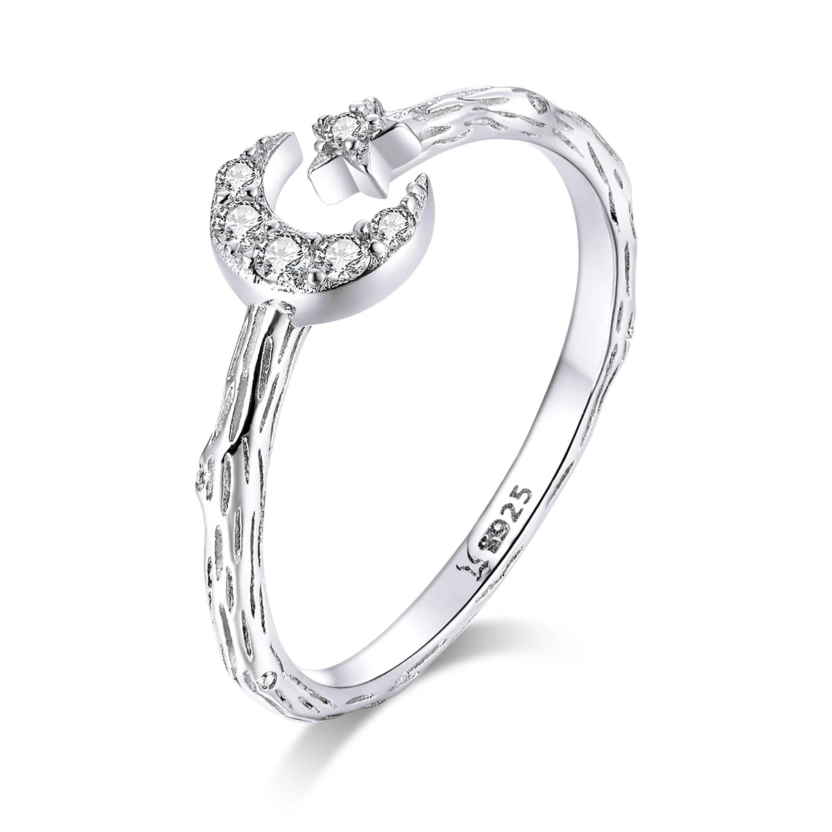 Factory Vintage 925 Sterling Silver Moon and Star Adjustable Finger Rings for Women Retro Stylish Fashion Jewelry SCR638