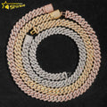 Shining Fashion Jewelry Hip Hop Cuban Chain 18k Gold Plated 14mm Width Brass AAAAA Zircon Cuban Link Chain