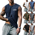 Men's Hip Hop Sleeveless Tank Top Plus Size Plain Thick Vest with Button Decoration for Summer Gym Basketball Streetwear