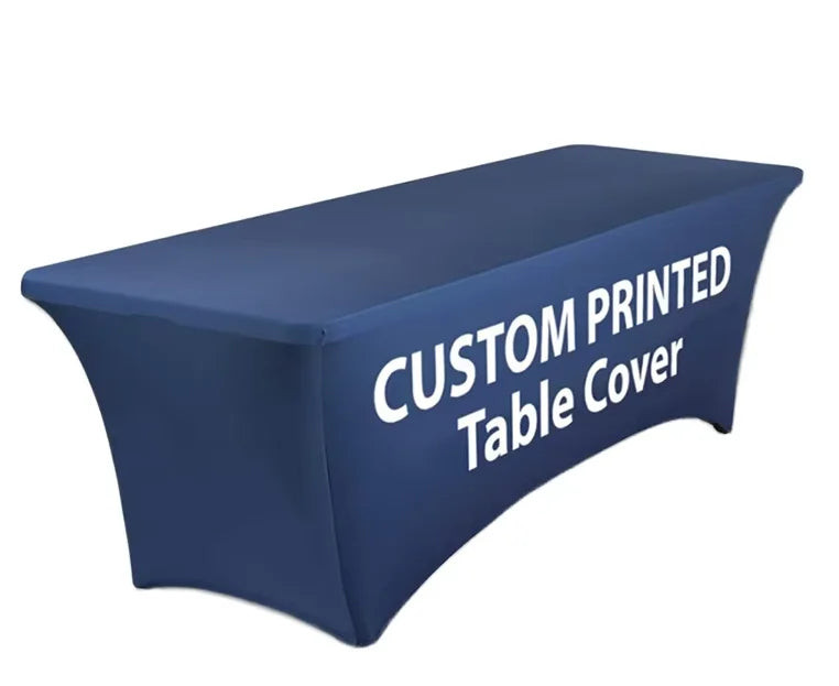 6ft Reusable Table Cover Custom Printed Logo Promotion Advertising Polyester Table Cloth for Outdoor Event