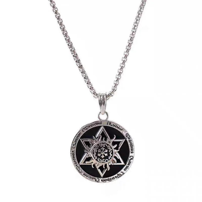 Punk Chain Hip Hop Stainless Chain Maple Motorcycle Pendant Alloy Necklace NA056