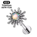 G23 Titanium Labret 16G Piercing Jewelry Fashion Ear Studs Opal Stone for Tragus Cartilage Conch Forward Helix Earrings Jewelry