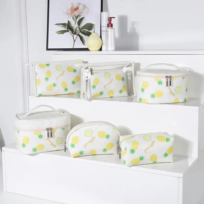 Large Capacity PU Printing Makeup Washing Cleaning Storage Bag Custom Made Travel Cosmetic Bags Set