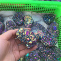 Rainbow Titanium Aura Amethyst Cluster Heart Shaped Crystals Healing Stones Gifts Feng Shui Crafts MegaBDM