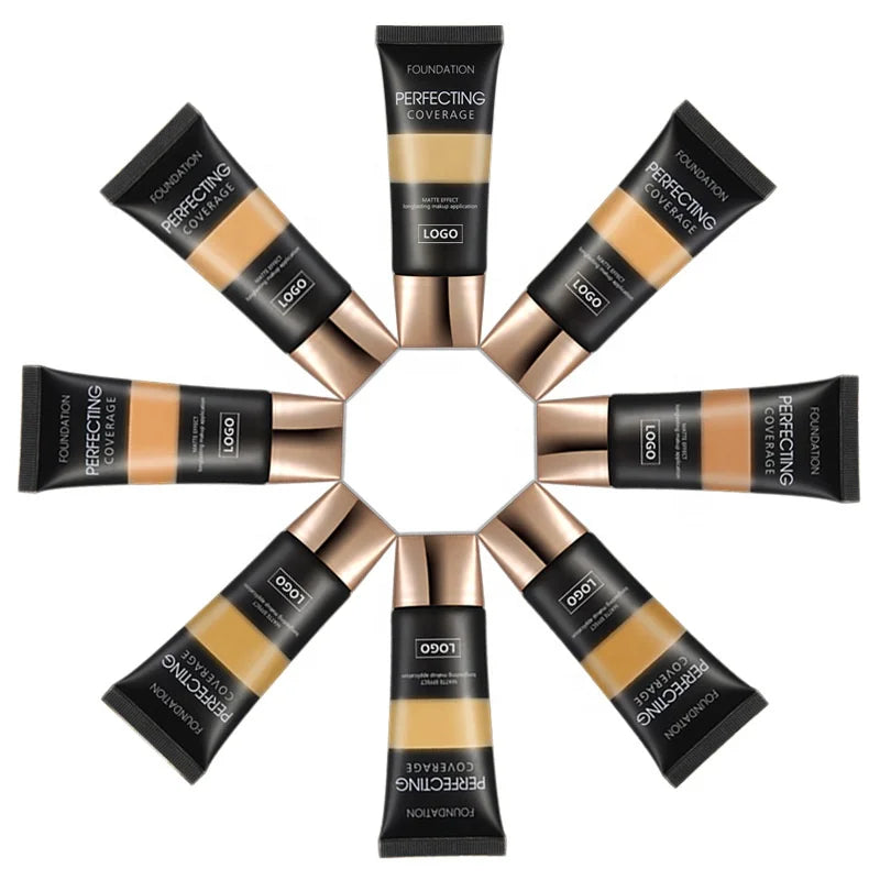 Wholesale No Logo Low MOQ Matte Oil-Control Waterproof Printing Concealer Liquid Foundation BB Cream Base Cream Cosmetics