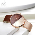 SK SHENGKE K0095 Simplicity Creative Female Wrist Watch Genuine Leather Elegant Women Watches Ladies Business Wristwatch