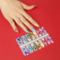 Colorful Metallic Painted with Transparent Base Nail Polish Strips Nail Stickers Nail Wraps