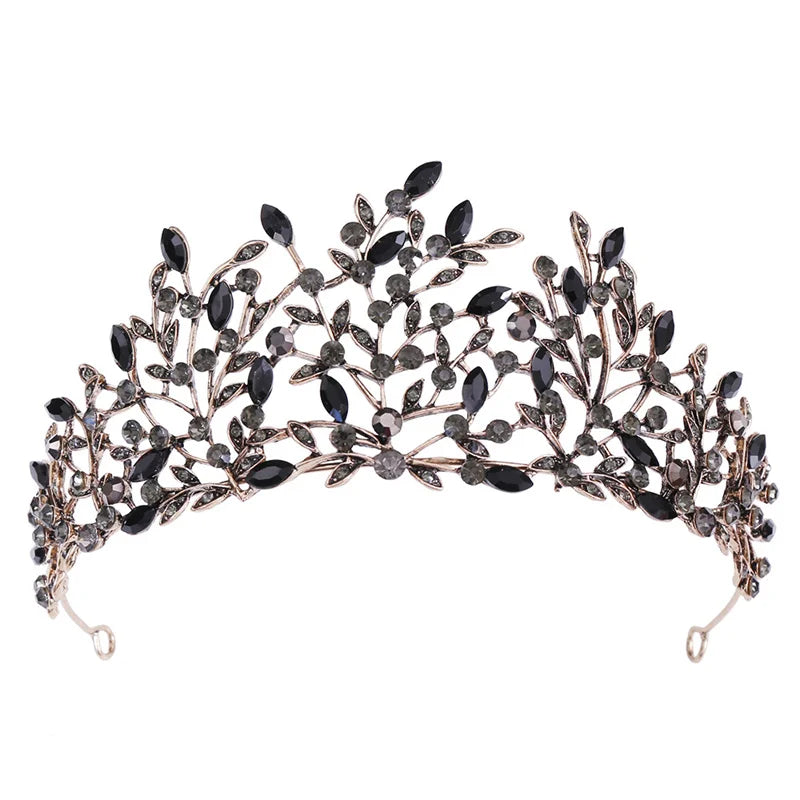 Retro Black Crown Wedding Hair Accessories Birthday Queen Black Tiara