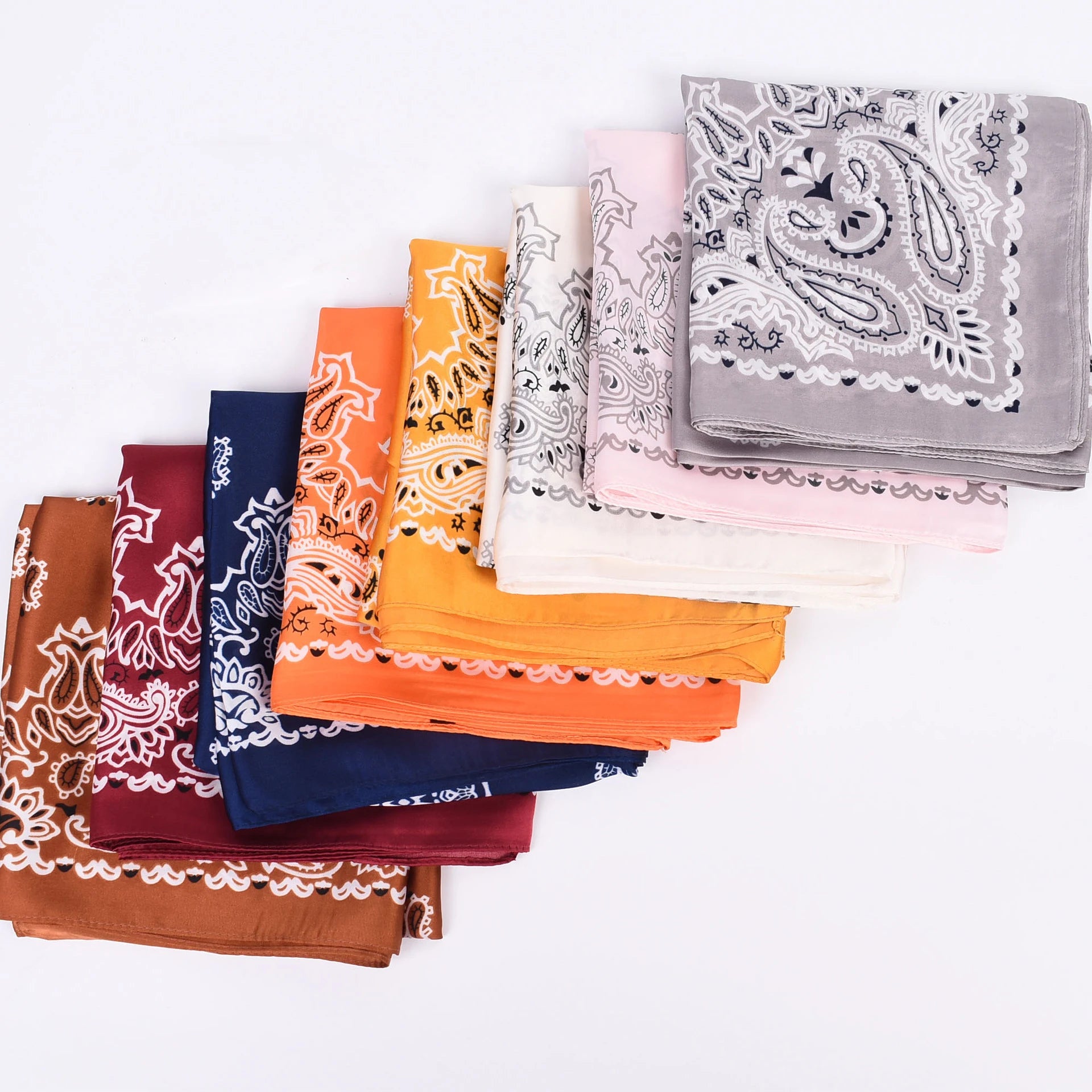 Wholesale New Arrival 70*70 square Satin Silk Scarves Paisley Outdoor Headscarves Scarf Kerchief
