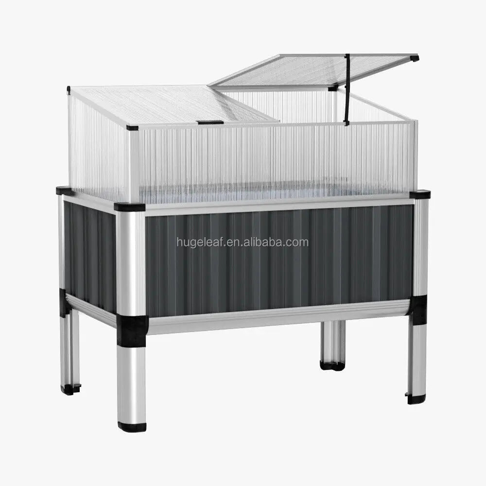 Elevated Planter Boxes Outdoor Large Vegetable Raised Garden Bed with Cold Frame Mini Greenhouse