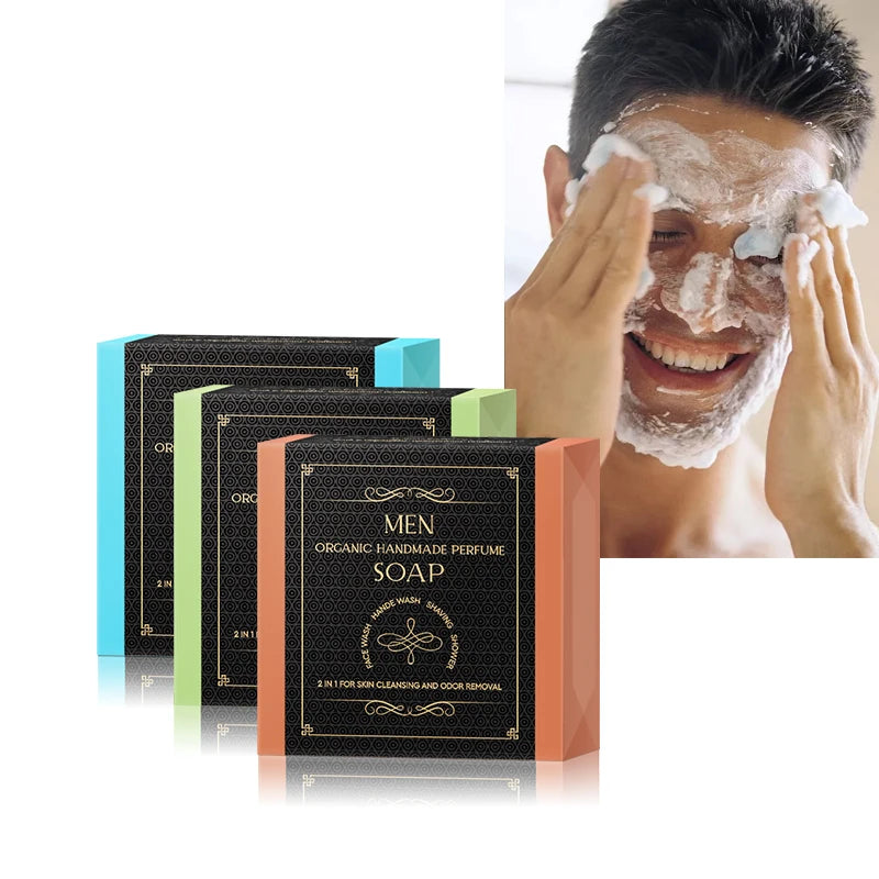All-in-one Men's Skin Care Products Skin Cleansing & Odor Removal Handmade Shower Soap