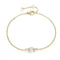 EManco Fashion Trendy Freshwater Pearl Charm Bracelet with 14K Gold Plated Stainless Steel Chain for Women Girls