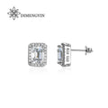 New Design Earrings Stud Fine Jewelry VVS Square 925 Sterling Silver Moissanite Drop Earrings