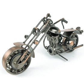 Metal Art Crafts Vintage Motorcycle Model Statues Sculptures Figurine Ornaments Office Home Club bar Decoration