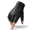 Cheap Outdoor Sheepskin Motorcycle Driving Leather Half Finger Gloves for Men