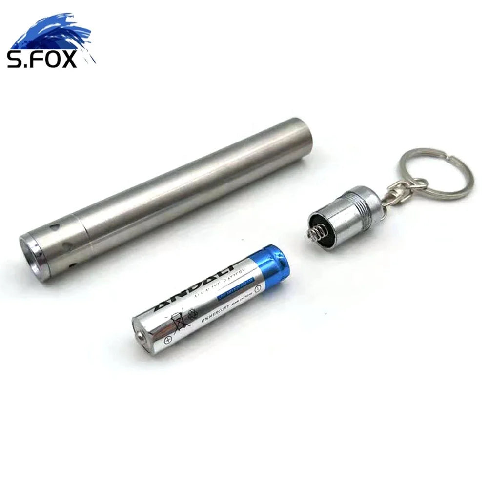 Portable Mini Pen EDC Pocket LED Keychain Moon Shape Flashlight Torch