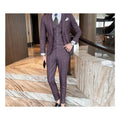 New Boutique Fashion Men  Suits 3 Pieces Plaid Casual Business Tuxedo Social Formal Blazers Groom Wedding Jacket Pants Trousers